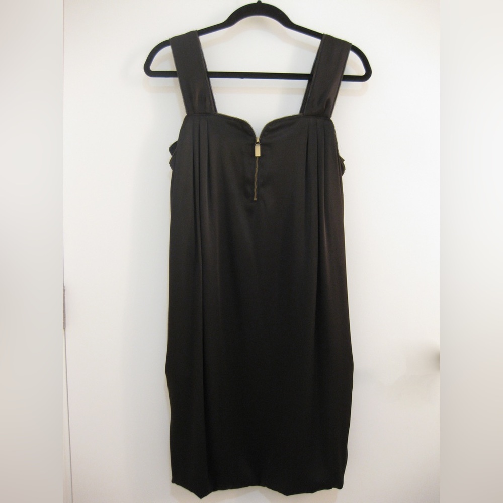 RACHEL Rachael Roy Black Dress w/ Zipper & Bow Accents